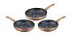 Cenocco Set of 3 Frying Pans with Marble Coating Color : Copper